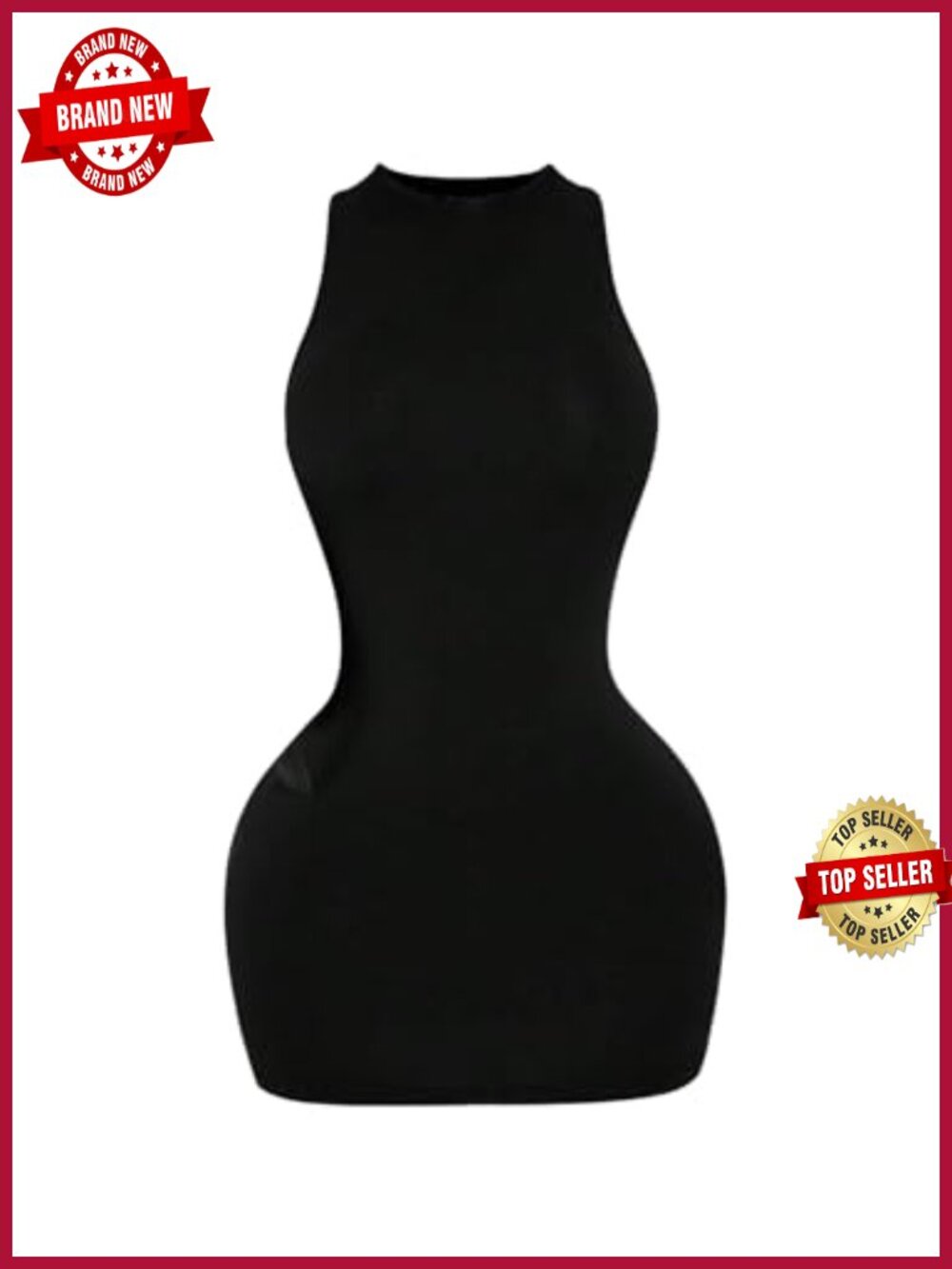 Women's Backless Bodycon Mini Dress Crew Neck Sleeveless Club Night Out